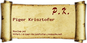 Piger Krisztofer névjegykártya